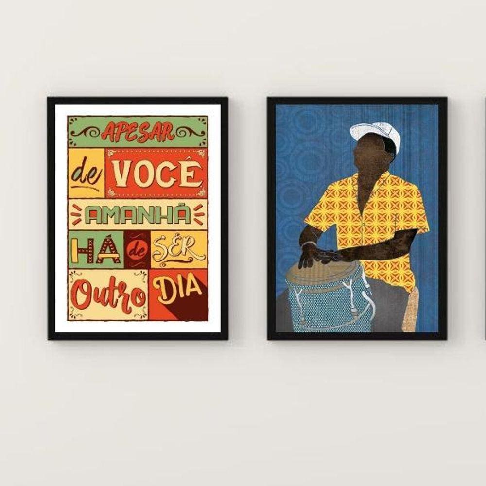Quadros Samba Amanhã 33x24cm - Moldura Preta