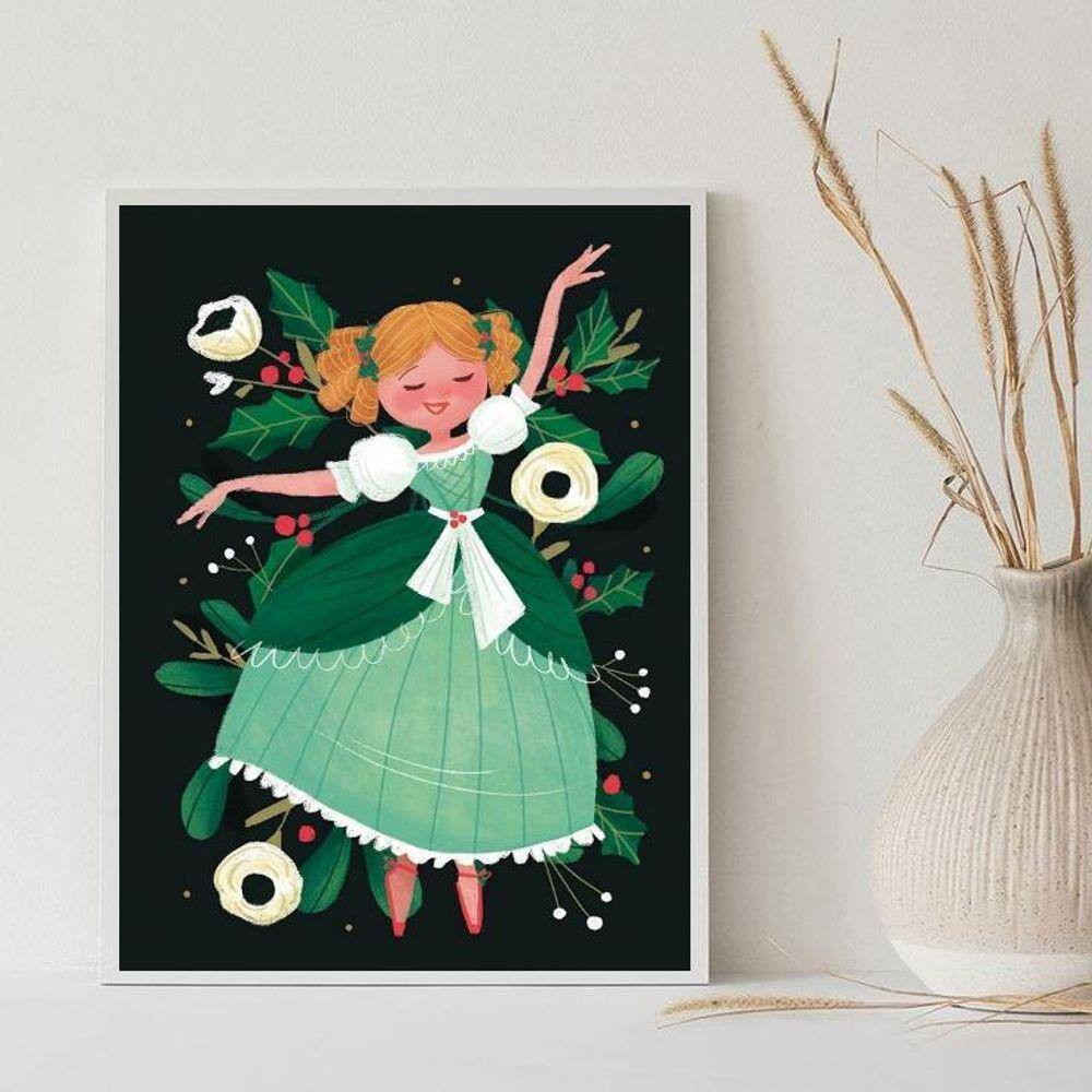 Quadro Decorativo Retrô Menina Camponesa 24X18Cm