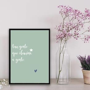 Quadro Tem Gente Que Ilumina A Gente 33X24Cm Vidro Preta