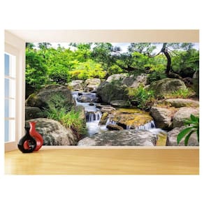Papel De Parede 3D Paisagem Cachoeira Florestas 3,5M Nch238