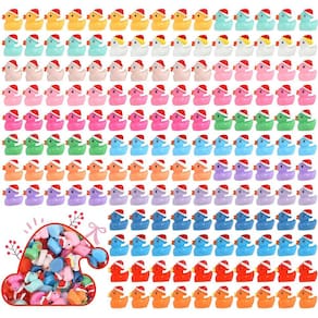 Decoração de Natal Mini Ducks 160 peças de resina ROMROC de 0,7 polegadas