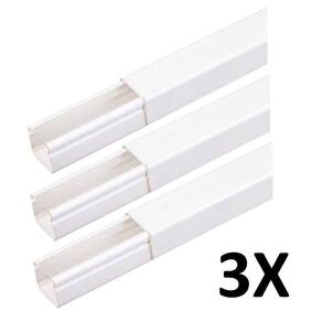 Kit 3 Canaletas Cabos Fios Fita Dupla Face 2Mt Branco