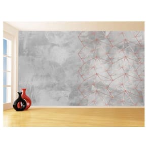 Papel De Parede 3D Concreto Linhas Dourado Rose 3,5M Kkt260