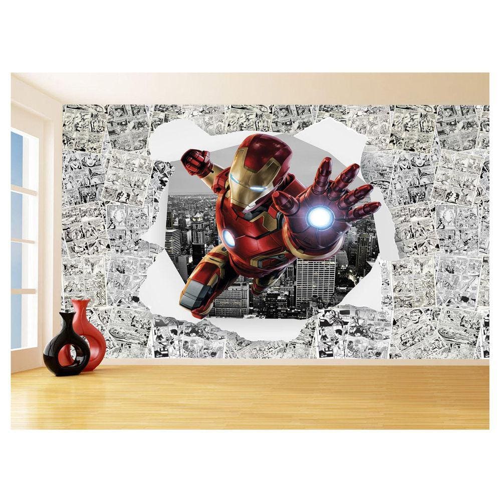 Papel De Parede 3D Heróis Página Quadrinhos Hq 3,5M Nhma240