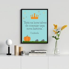 Quadro Decorativo 45x34cm c/ Vidro - Moldura Preta