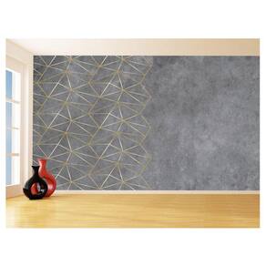 Papel De Parede 3D Concreto Queimado Risco Bege 3,5M Kkt87