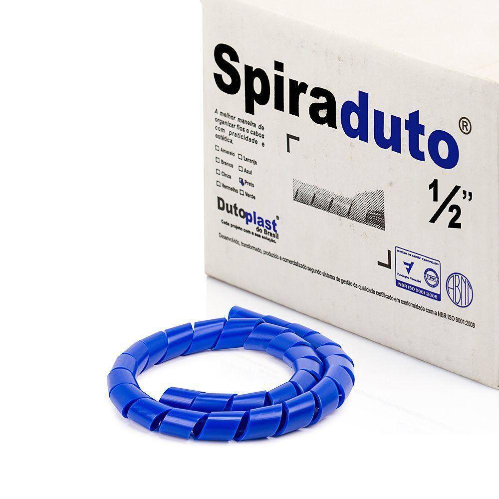 Organizador Fios E Cabos Spiraduto 1/2 Azul - 4 Metros