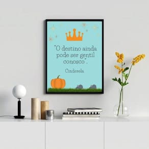 Quadro Destino Gentil 33x24cm - Vidro, Moldura Preta