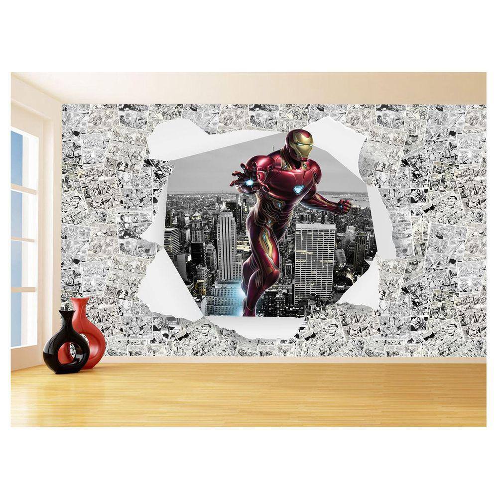 Papel De Parede 3D Heróis Página Quadrinhos Hq 3,5M Nhma275