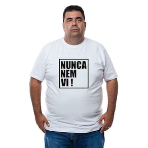 Camiseta Masculina Extra Plus Size Algodao Frase Nunca Nem Vi Manga Curta Com Abridor De Garrafa