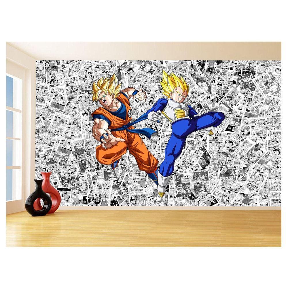 Papel De Parede Dragon Ball Goku Vegeta Anime 3,5M Dbz152