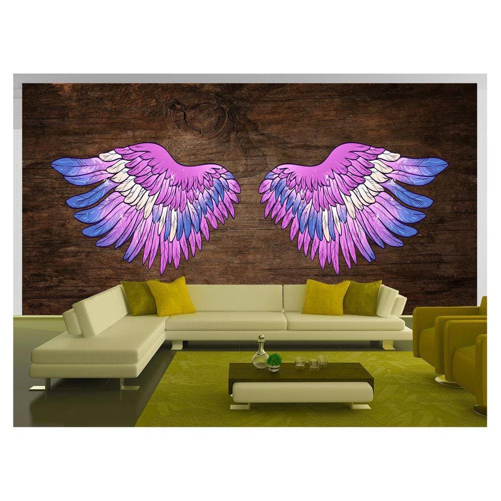 Papel De Parede 3D Arte Asas Selfie Insta Cores 3,5M Tra243