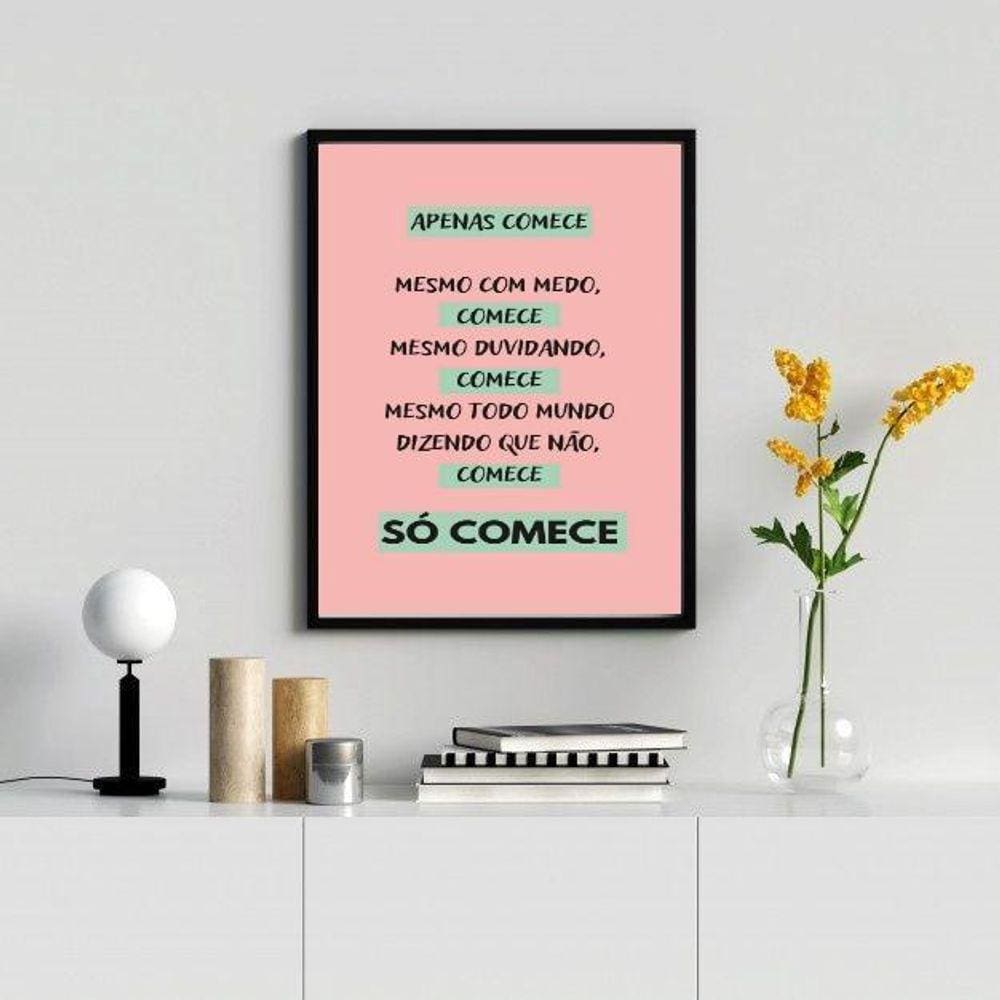 Quadro Motivacional 45x34cm - Moldura Preta