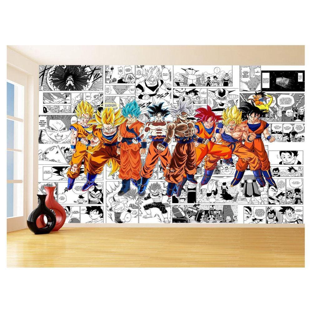 Papel De Parede Dragon Ball Goku Vegeta Anime 3,5M Dbz225