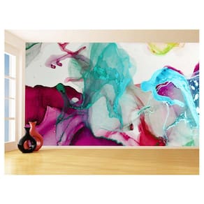 Papel De Parede 3D Arte Tintas Colorido Mármore 3,5M Tra64