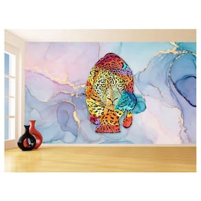 Papel De Parede 3D Animais Pop Art Onça Pintada 3,5M Pxa64