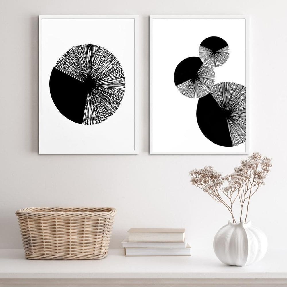 Kit 2 Quadros Minimalistas 33x24cm - Madeira Branca