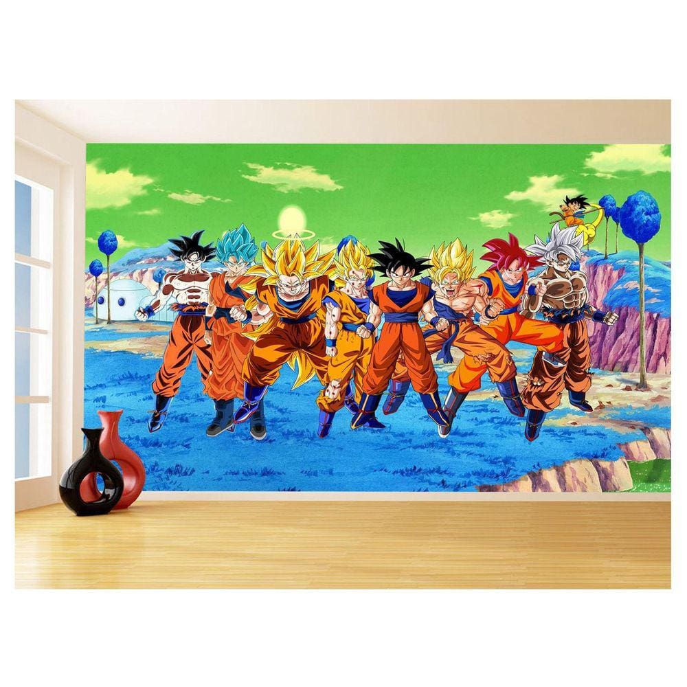 Papel De Parede Dragon Ball Goku Vegeta Anime 3,5M Dbz388