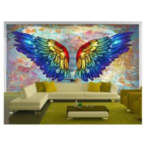 Papel De Parede 3D Arte Asas Selfie Insta Cores 3,5M Tra350