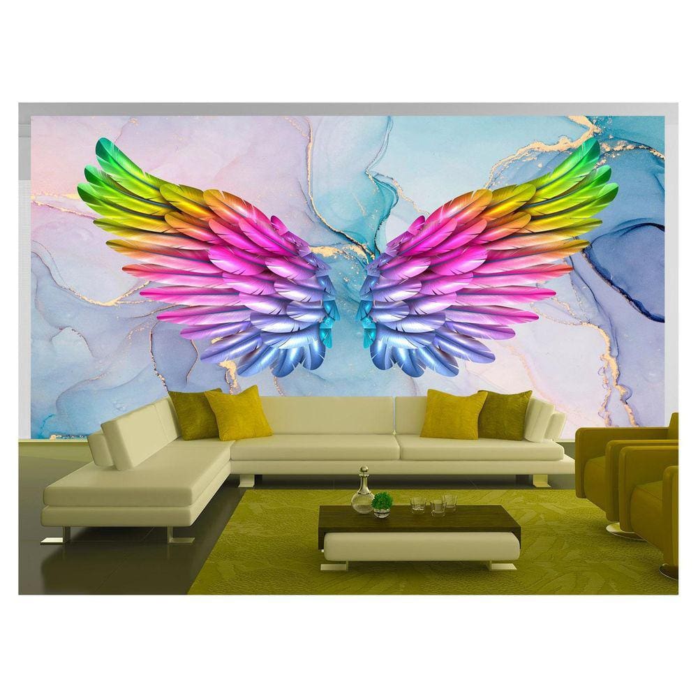 Papel De Parede 3D Arte Asas Selfie Insta Cores 3,5M Tra170