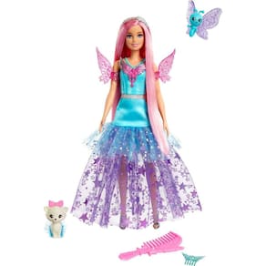 Boneca Barbie Boneca Barbie “Malibu” com 2 animais de estimação fantásticos e vestido