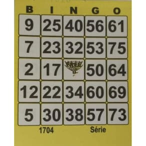 Cartela Bingo 3 Blocos 100 Folhas Total 300 Fls. 8 X 10Cm