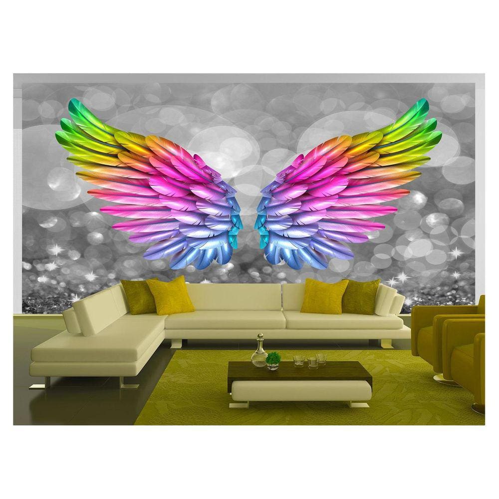 Papel De Parede 3D Arte Asas Selfie Insta Cores 3,5M Tra285
