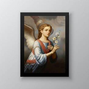 Quadro Decorativo Arcanjo Gabriel 45x34cm - Vidro