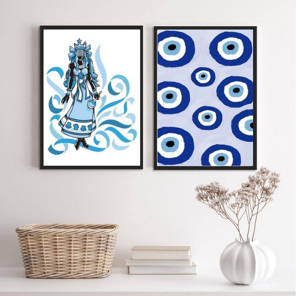 Quadros Decorativos Oxum Olho Grego 33x24cm  Conj. 2