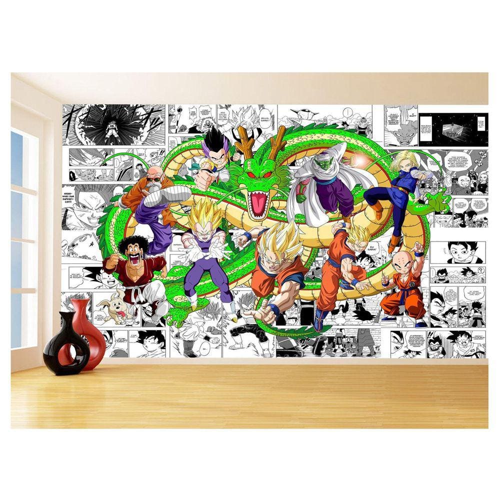 Papel De Parede Dragon Ball Goku Vegeta Anime 3,5M Dbz215