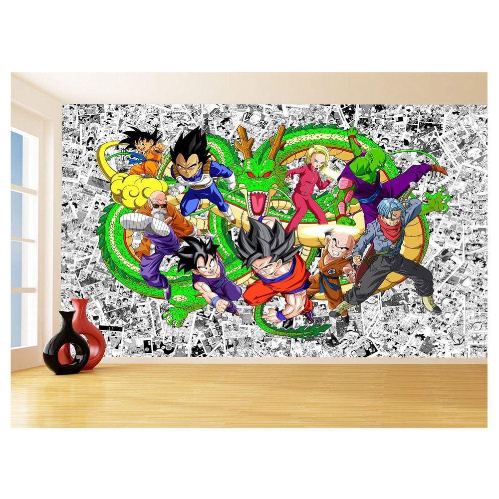 Papel De Parede Dragon Ball Goku Vegeta Anime 3,5M Dbz123