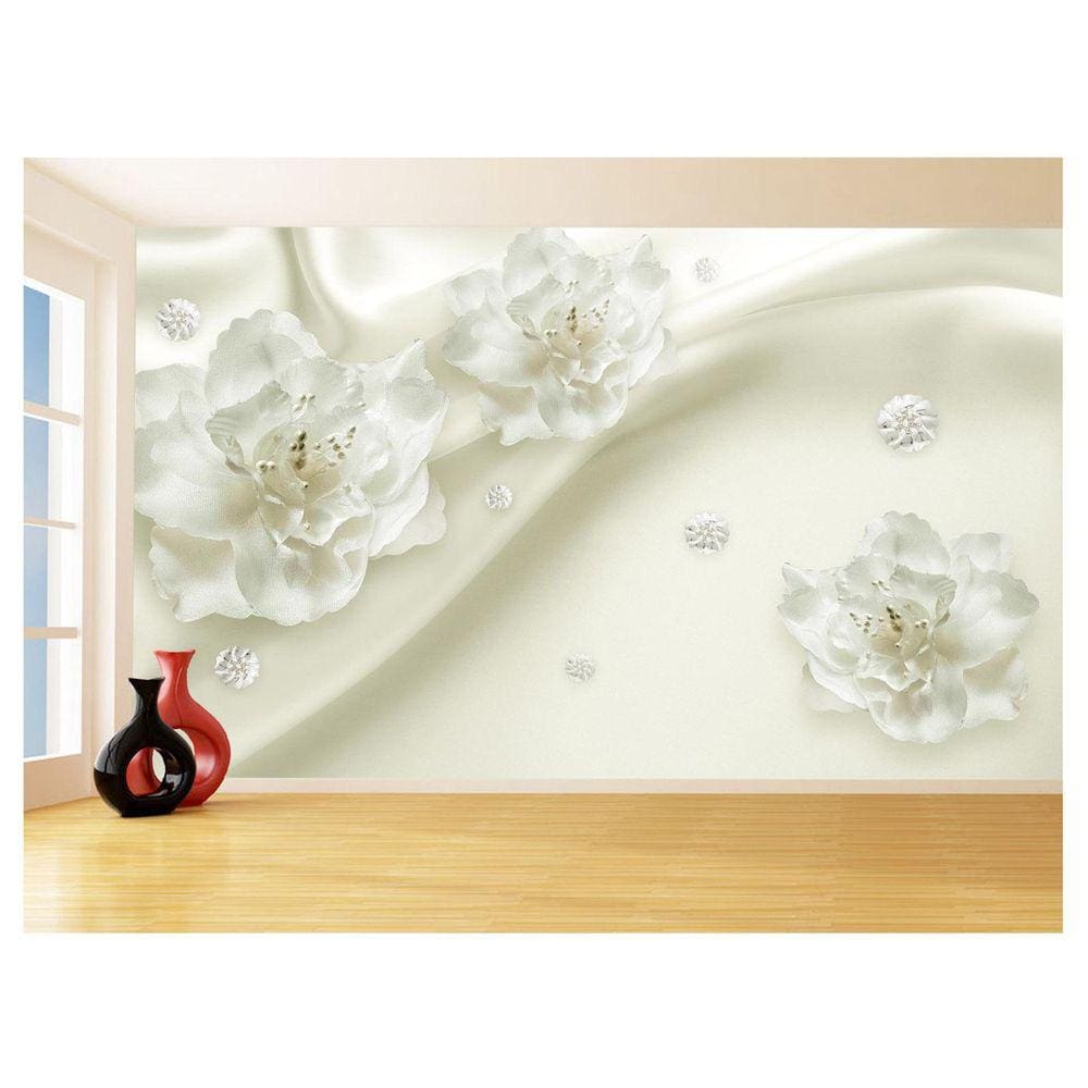 Papel De Parede 3D Floral Textura Sala Flores 3,5M Xfl301