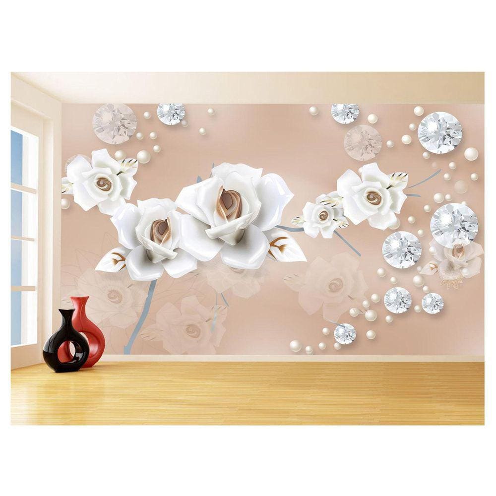 Papel De Parede 3D Floral Textura Sala Flores 3,5M Xfl283