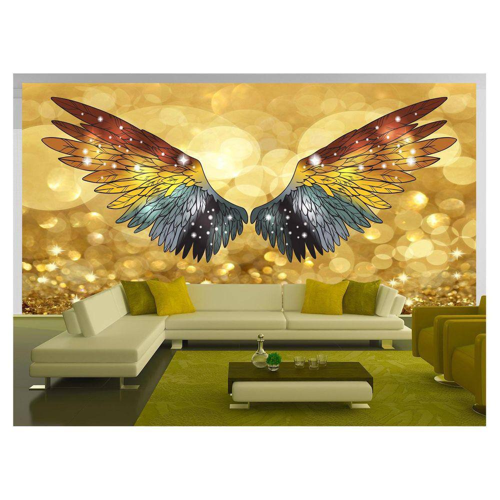 Papel De Parede 3D Arte Asas Selfie Insta Cores 3,5M Tra203