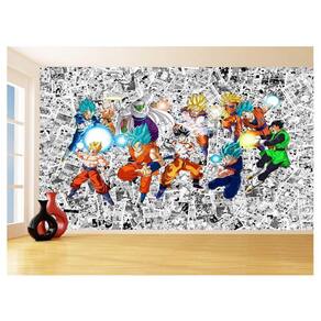 Papel De Parede Dragon Ball Goku Vegeta Anime 3,5M Dbz140