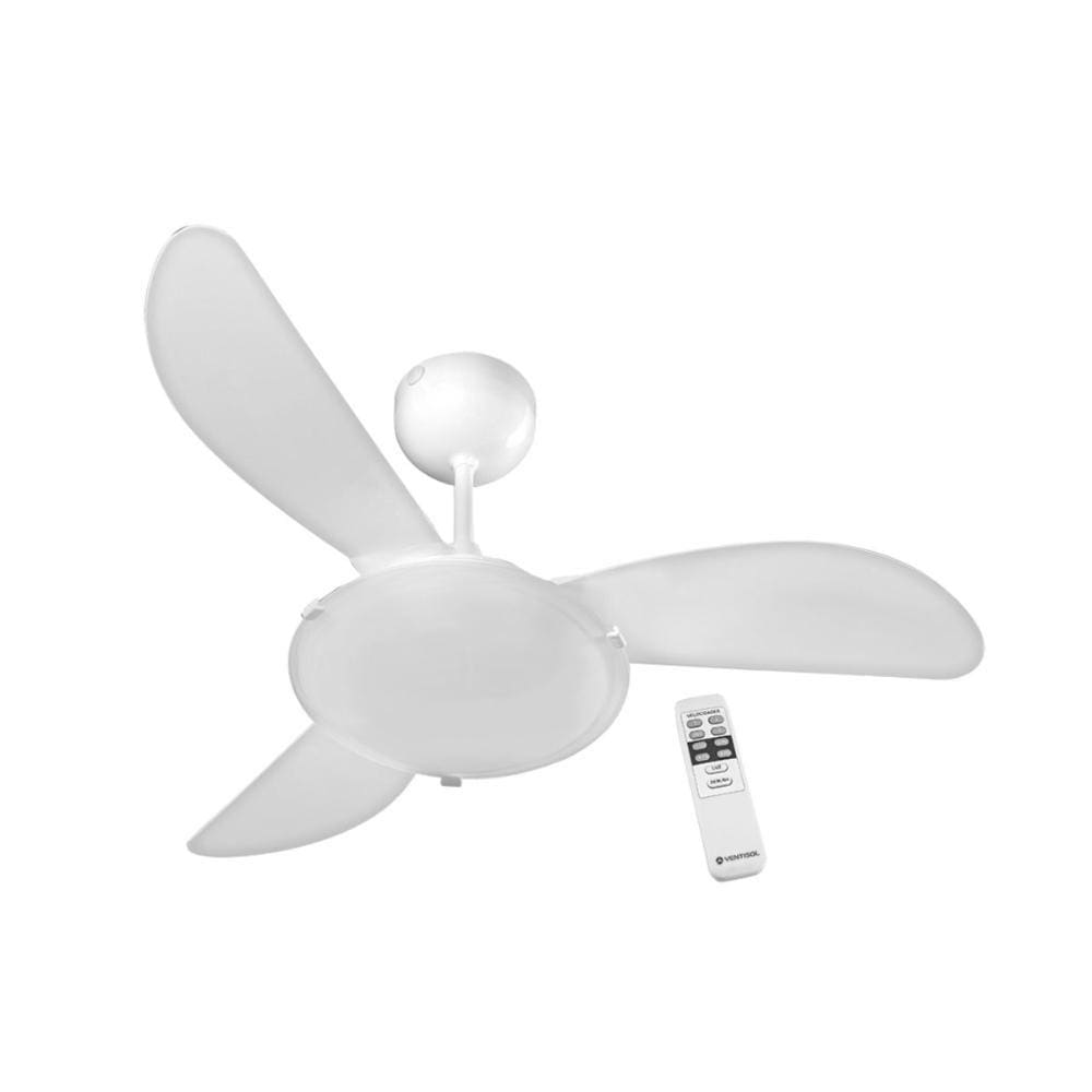 Ventilador Teto Sunny Ventisol C/ Controle Bivolt Branco