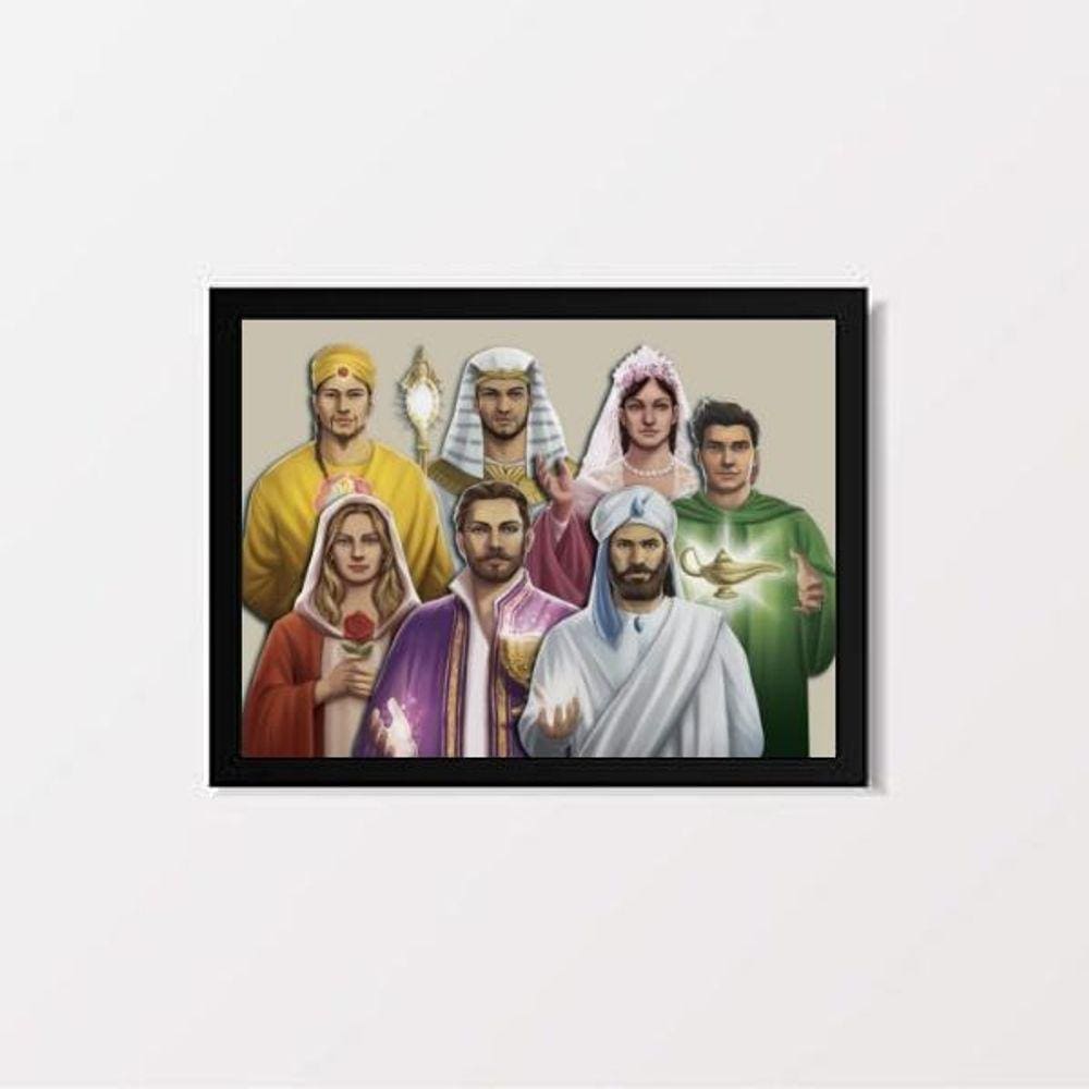 Quadro Fraternidade Branca 24x18cm - Vidro e Moldura Preta