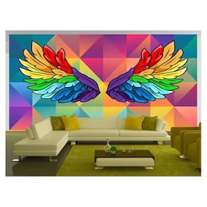 Papel De Parede 3D Arte Asas Selfie Insta Cores 3,5M Tra177