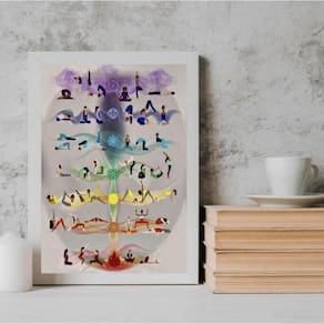 Quadro yoga chakras 45x34cm - vidro + moldura preta