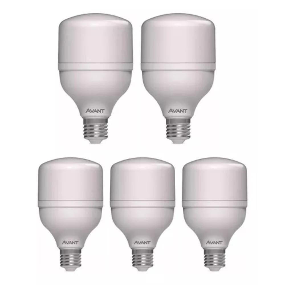 Lâmpada Led Bulbo HP Avant 20W 3000K E27 Bivolt 5 Unidades