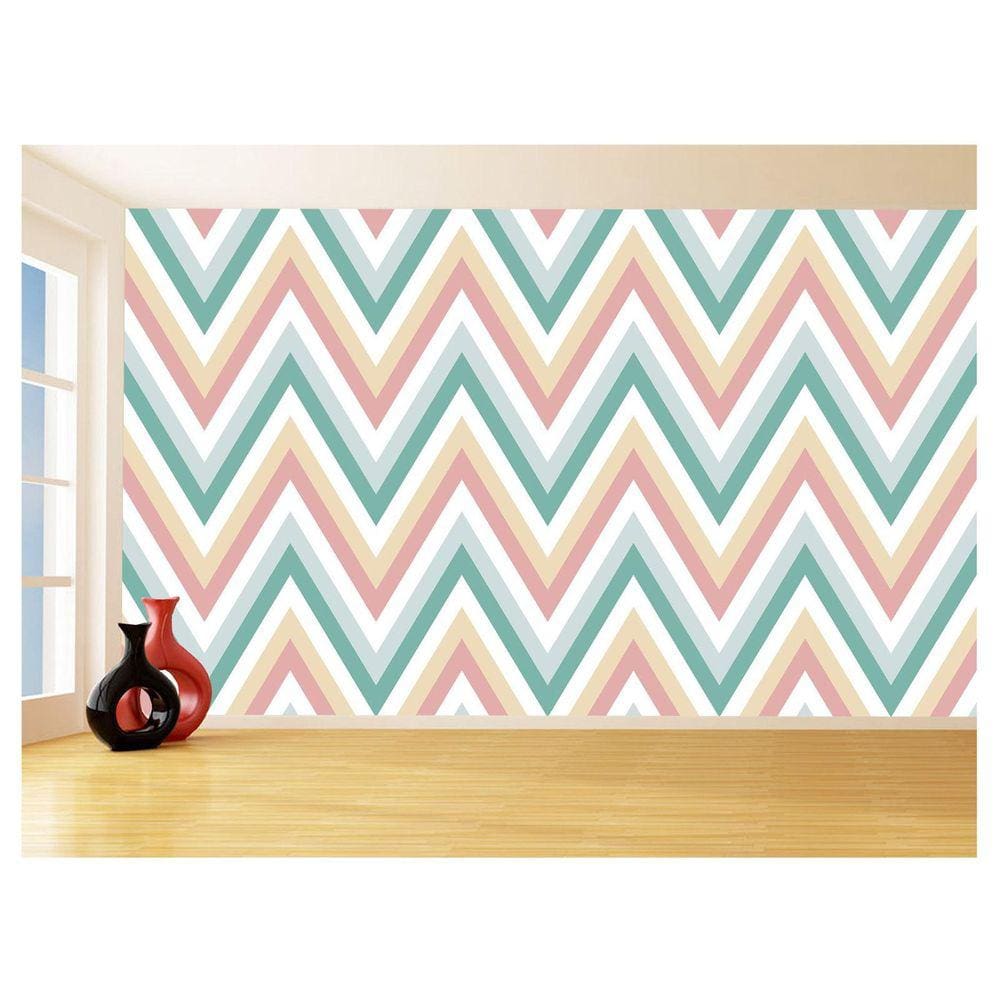 Papel De Parede 3D Sala Chevron Zig Zag Listras 3,5M Zig68