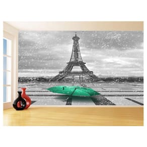 Papel De Parede Paris Eiffel Guarda Chuva Céu 3,5M Ncd308