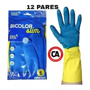 Luva Bicolor Slim Neoprene  Amarela / Azul 37900 Volk