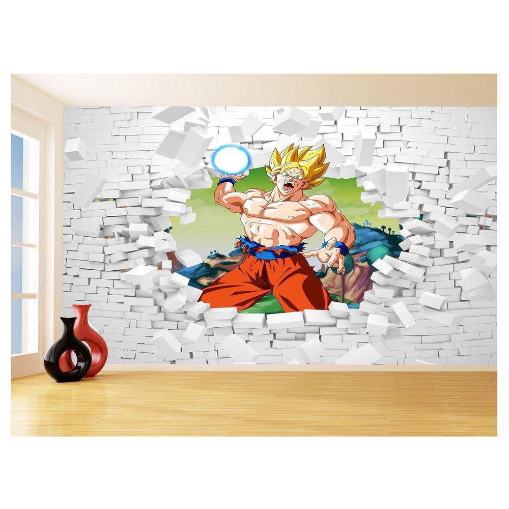 Papel De Parede 3D Dragon Ball Goku Vegeta Anime 3,5M Dbz63