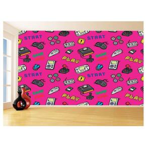 Papel De Parede 3D Infantil Controle Game Jogo 3,5M Azs208