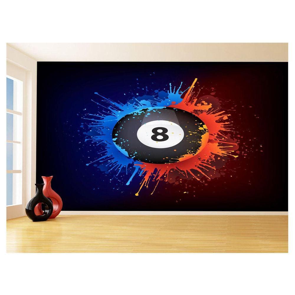 Papel De Parede 3D Salão De Jogos Bilhar Sinuca 3,5M Jcs01