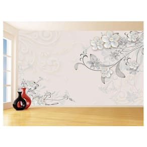 Papel De Parede 3D Floral Textura Sala Flores 3,5M Xfl305