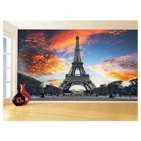 Papel De Parede Paris Torre Eiffel Sol Nuvens 3,5M Ncd297