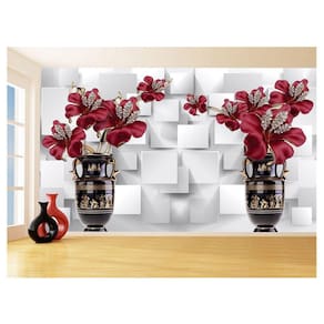 Papel De Parede 3D Floral Textura Sala Flores 3,5M Xfl362