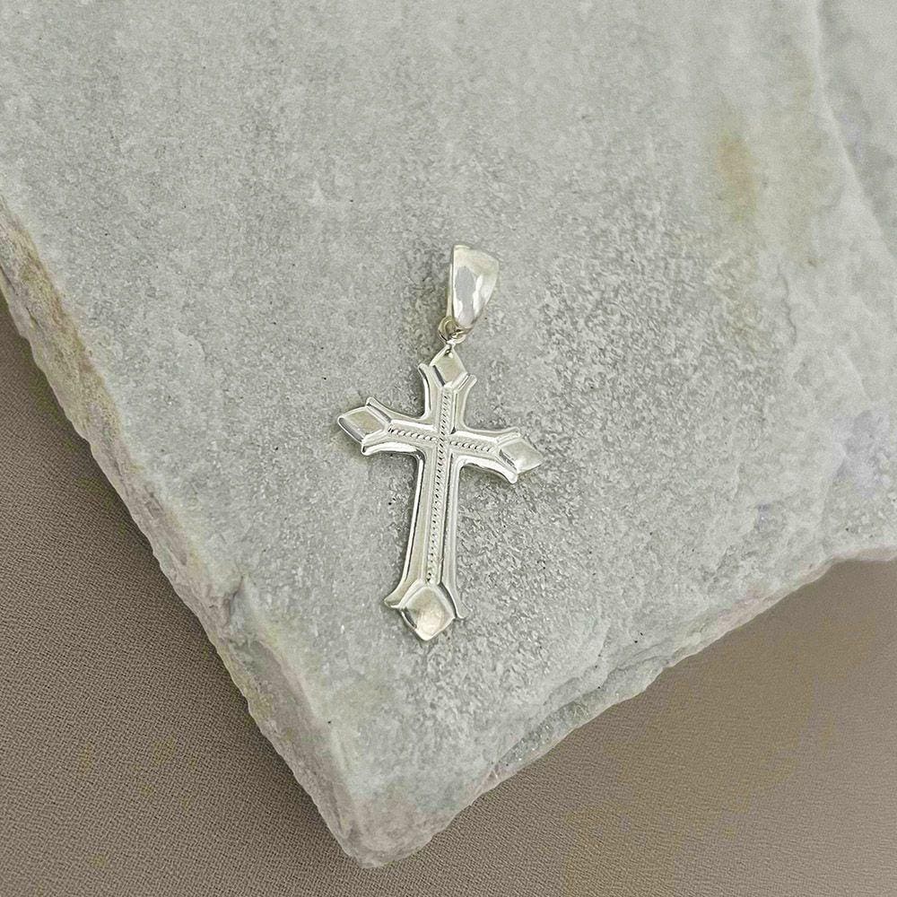 Pingente Chapado Cruz Trabalhada